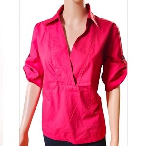 Talbots Vibrant Pink Button Down Shirt